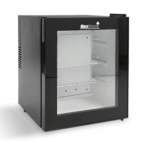 MaxxHome Mini-Kühlschrank 42L, Eintüriger Mini-Tischkühlschrank - 230V,  Retro-Design, Geeignet für Haus, Büro und andere Haushaltsanwendungen -  (Farbe schwarz/Glas) - Die Welt der Weine
