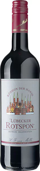 luebecker rotspon koenigin der hanse rotwein halbtrocken 075 l - Die Welt der Weine