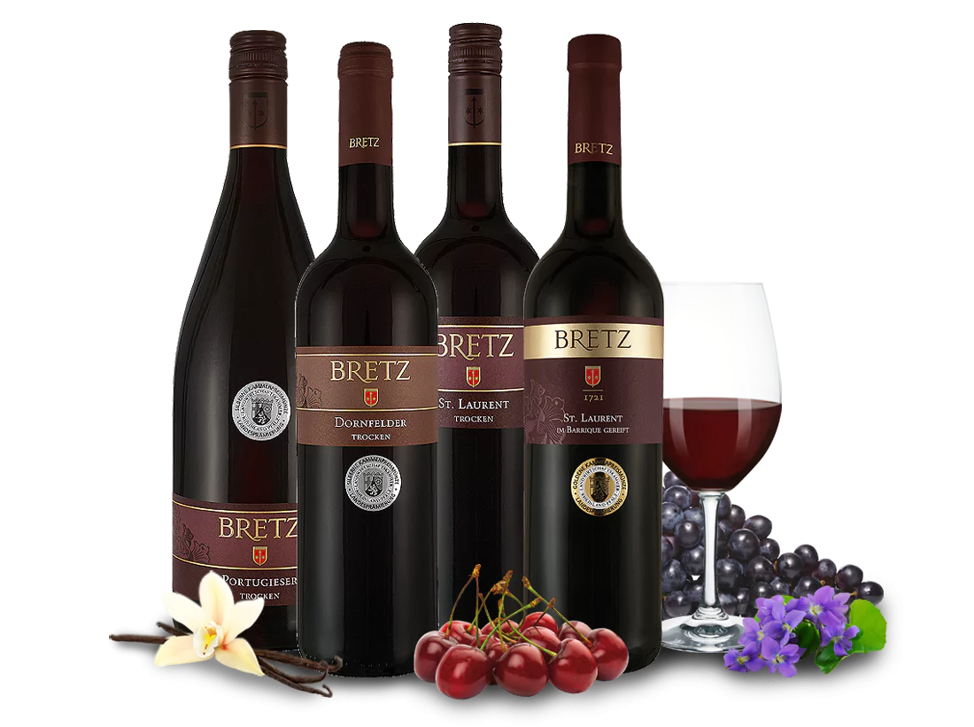 009118 Bretz Rotwein Probierpaket trocken l - Die Welt der Weine
