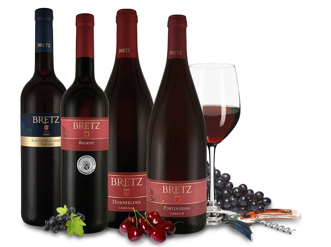 009121 Bretz Rotwein Probierpaket lieblich suess l - Die Welt der Weine