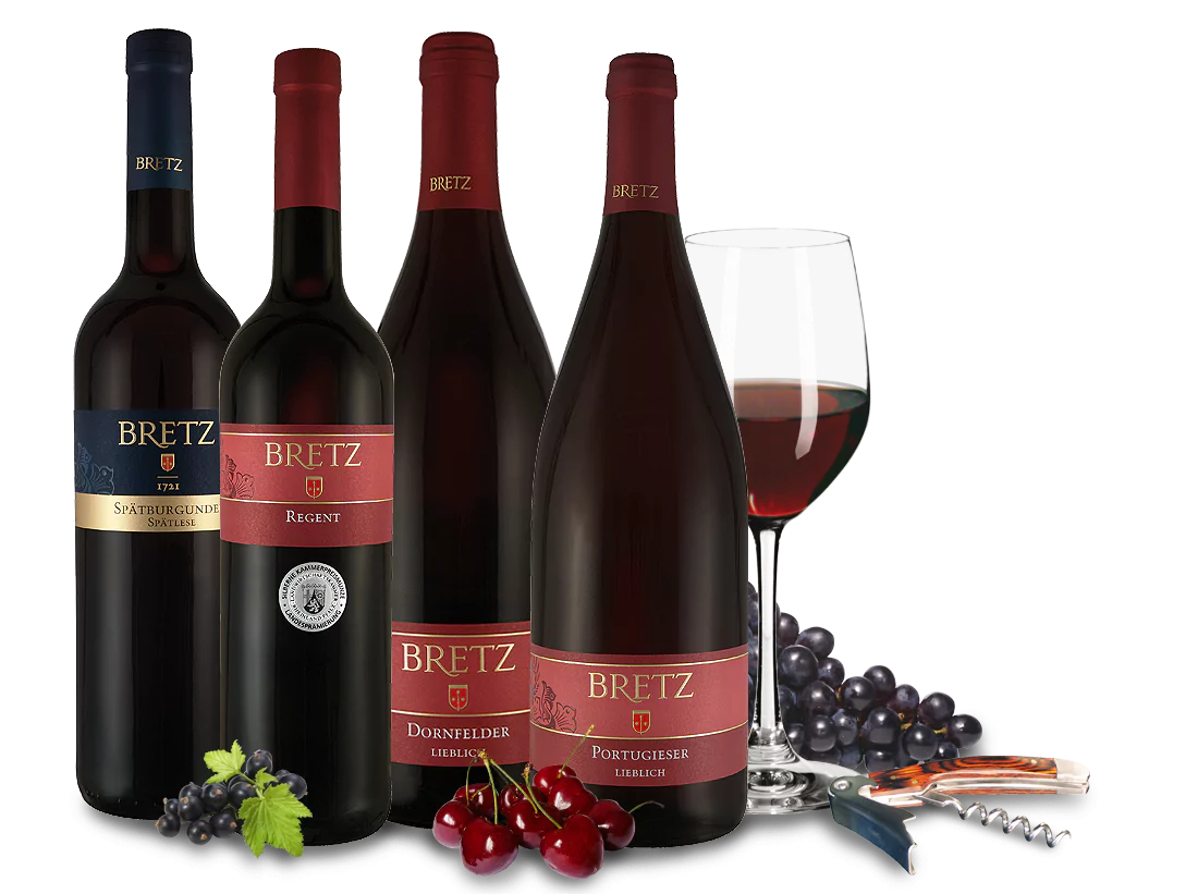 009121 Bretz Rotwein Probierpaket lieblich suess l - Die Welt der Weine