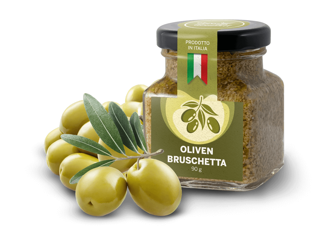 014714 ebrosia Gourmet Italienische Bruschetta gruene Olive 90 g l - Die Welt der Weine