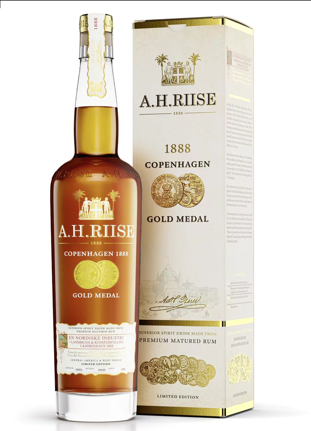 ahriise 1888 copenhagen gold medal rum 40 07l - Die Welt der Weine