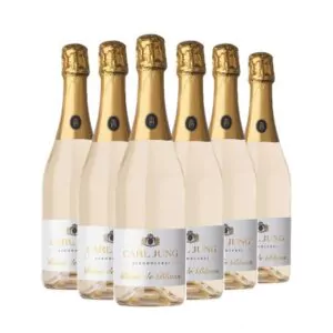 blanc de blancs chardonnay sekt schaeumendes getraenk aus entalkoholisiertem wein 6 flaschen carl jung c7f - Die Welt der Weine