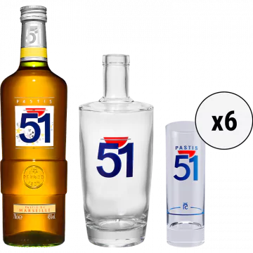 pastis 51 karaffe 6 glaser tubes - Die Welt der Weine