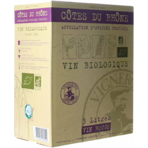 bag in box weinschlauch 3l cotes du rhone bio vignerons ardechois - Die Welt der Weine