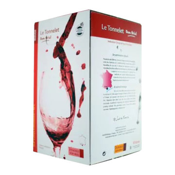 le tonnelet bag in box weinschlauch rouge cotes catalanes vignobles dom brial - Die Welt der Weine