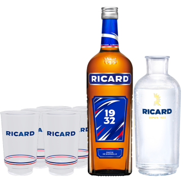 pack ricard limited edition 1l 6 glaser allonges collector karaffe - Die Welt der Weine