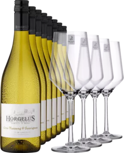 2023 Horgelus Gros Manseng Sauvignon im 8er Vorratspaket inkl. Zwiesel PURE Glaeser Set - Die Welt der Weine