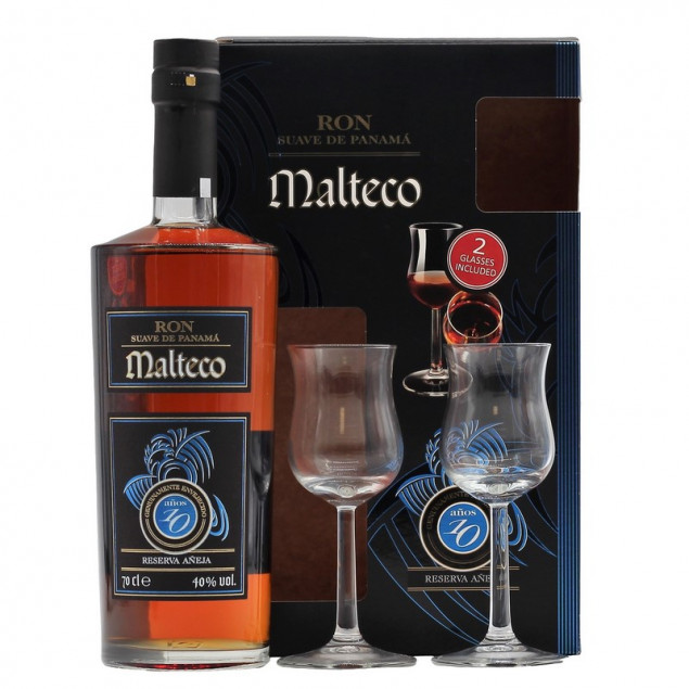 635957 ron malteco rum 10 jahre und 2 glaeser 9037 - Die Welt der Weine