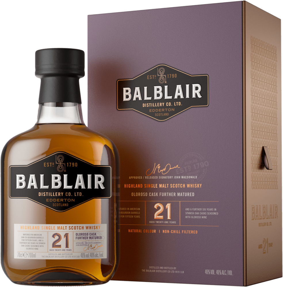 Balblair 21 Years Old Single Malt Scotch Whisky in Geschenkverpackung 1 - Die Welt der Weine