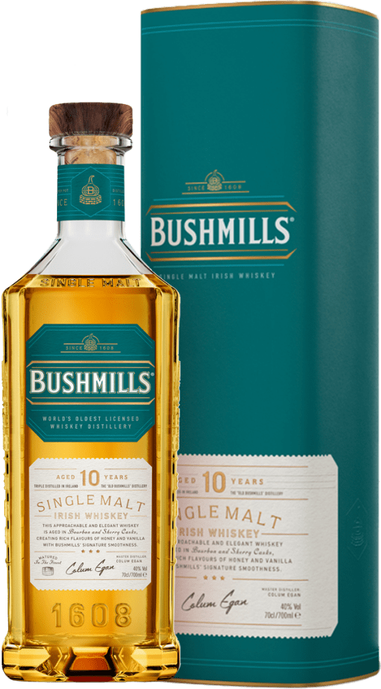 Bushmills 10 Years Old Single Malt Irish Whiskey in Geschenkverpackung - Die Welt der Weine