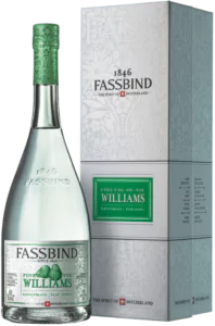 Fassbind Eau de Vie Williams in Geschenkverpackung - Die Welt der Weine