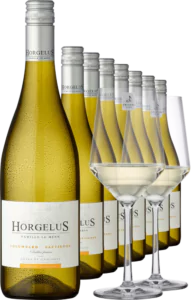 Horgelus Blanc im 8er Vorratspaket inkl. 2er Set Zwiesel Glas PURE - Die Welt der Weine