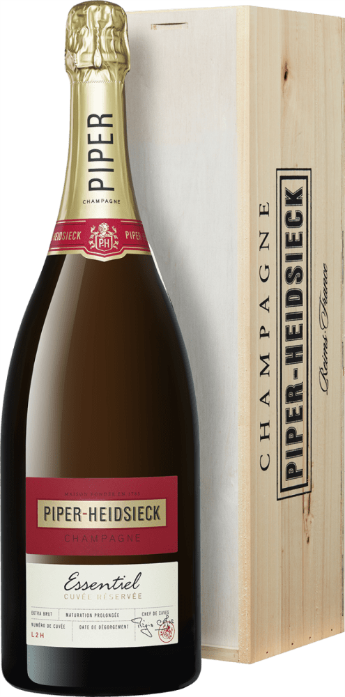 Piper Heidsieck Champagner Extra Brut Essentiel 15l Magnumflasche in der Holzkiste - Die Welt der Weine