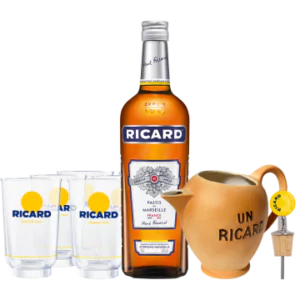 pack ricard 6 glaser allonge lehanneur ricard nouveau logo broc collector 1935 bec verseur - Die Welt der Weine