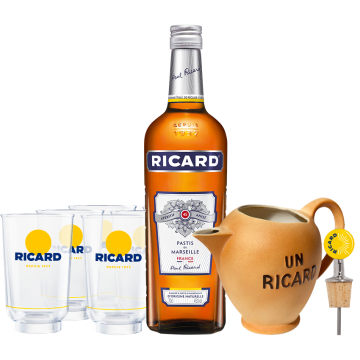 pack ricard 6 glaser allonge lehanneur ricard nouveau logo broc collector 1935 bec verseur - Die Welt der Weine