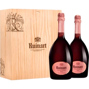 ruinart brut rose champagner geschenkset 2fl in holzkiste - Die Welt der Weine