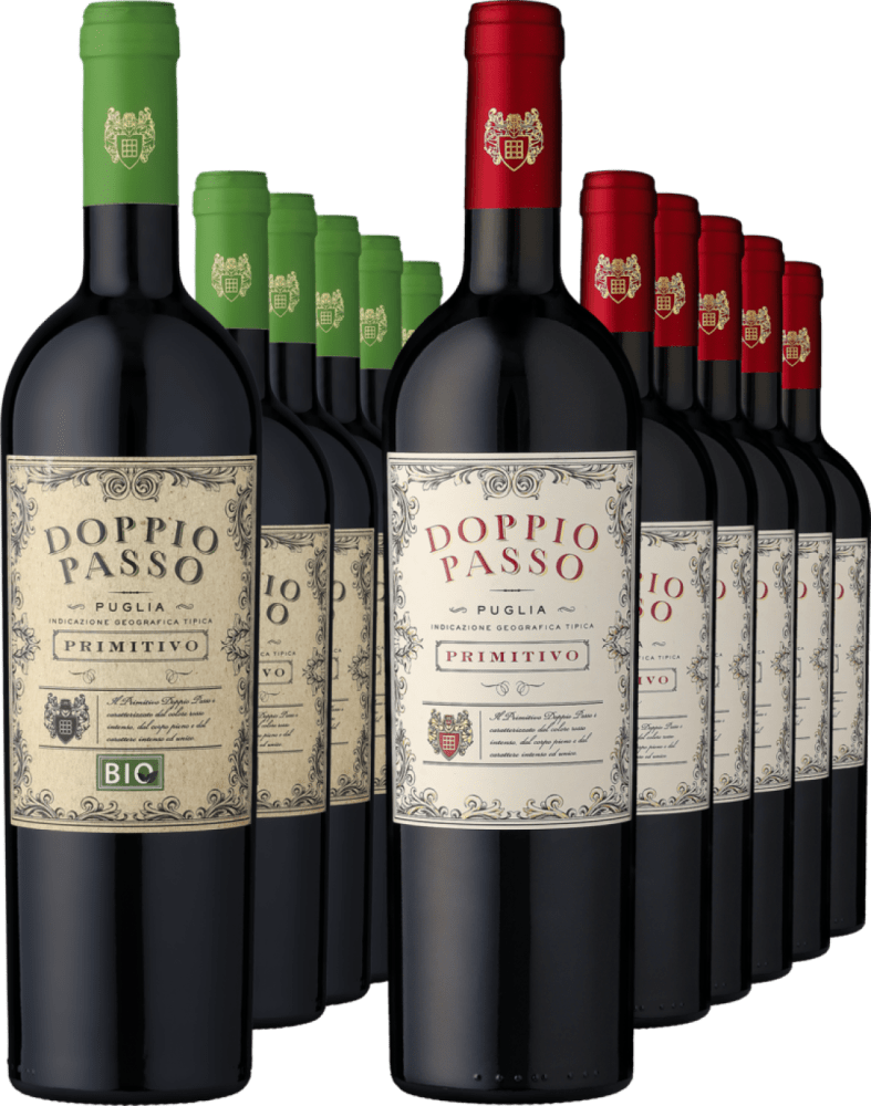 12er PAKET Gemischtes Doppel Doppio Passo Primitivo Rosso - Die Welt der Weine