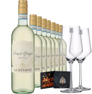 2022 Albinoni Pinot Grigio inkl. 2er Set Zwiesel Glas PURE Drop Stop - Die Welt der Weine