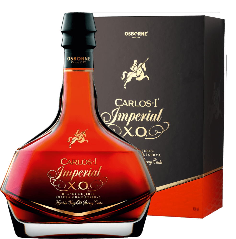 Carlos I Imperial X.O. Brandy de Jerez Solera Gran Reserva in Geschenkverpackung - Die Welt der Weine